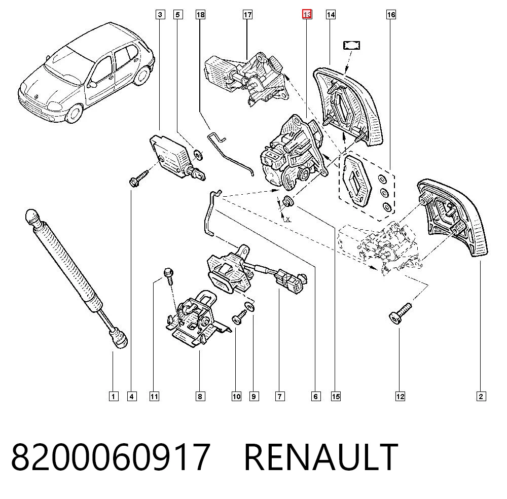 8200060917 Renault (RVI) Ручка крышки багажника (двери 3/5-й задней) внутренняя