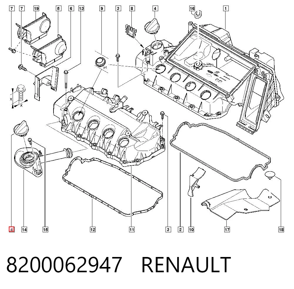 8200062947 Renault (RVI) Крышка масляной горловины
