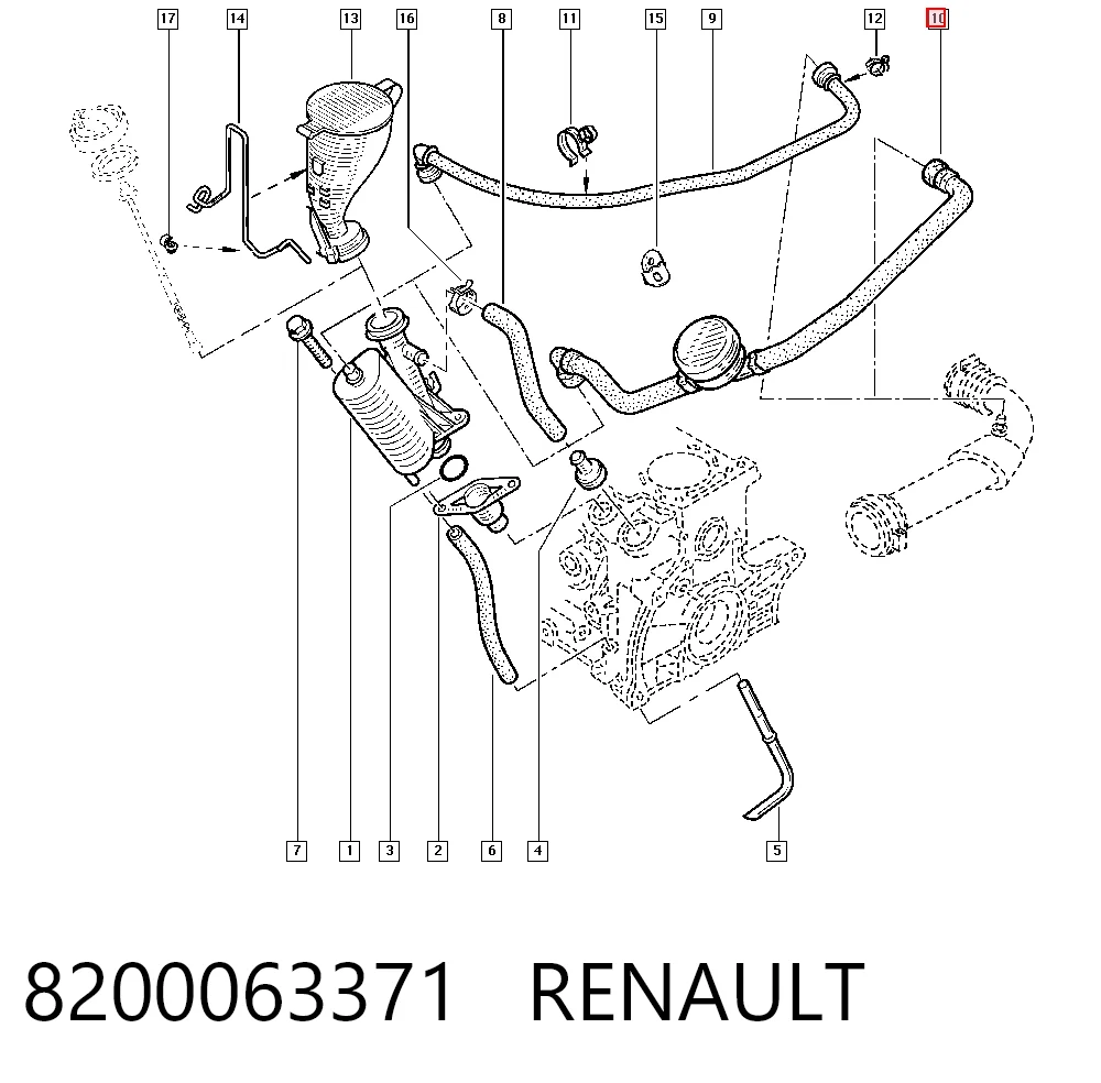 8200063371 Renault (RVI) Шланг для удаления воздуха