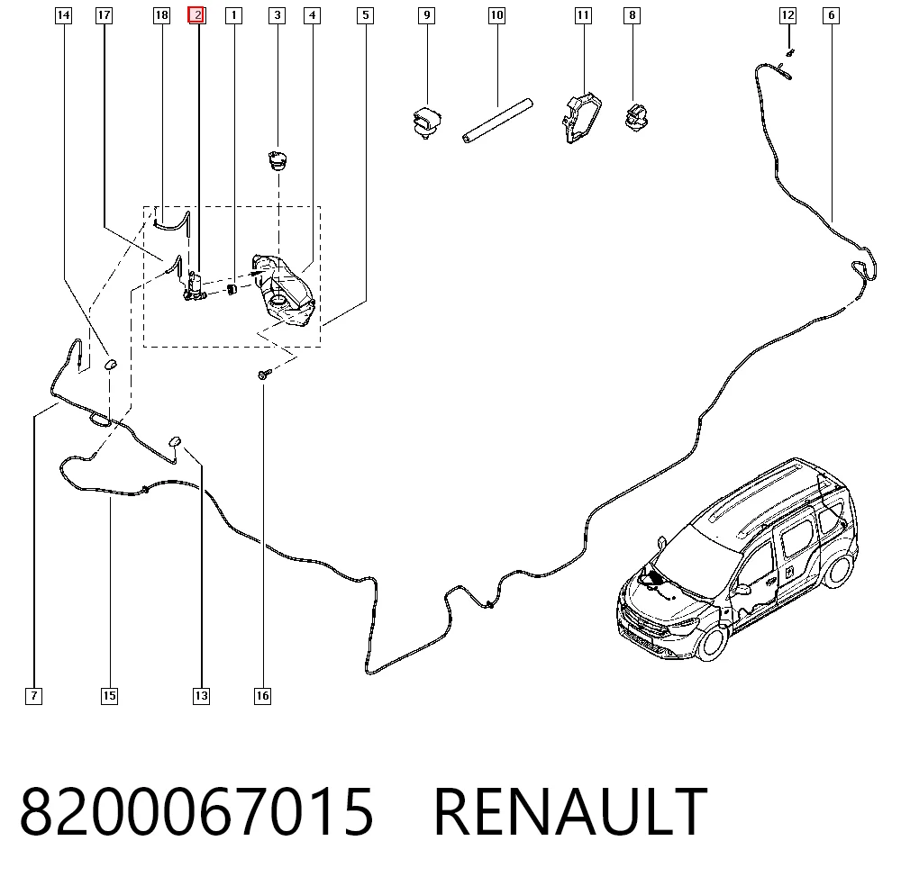 8200067015 Renault (RVI) Мотор омывателя лобового стекла