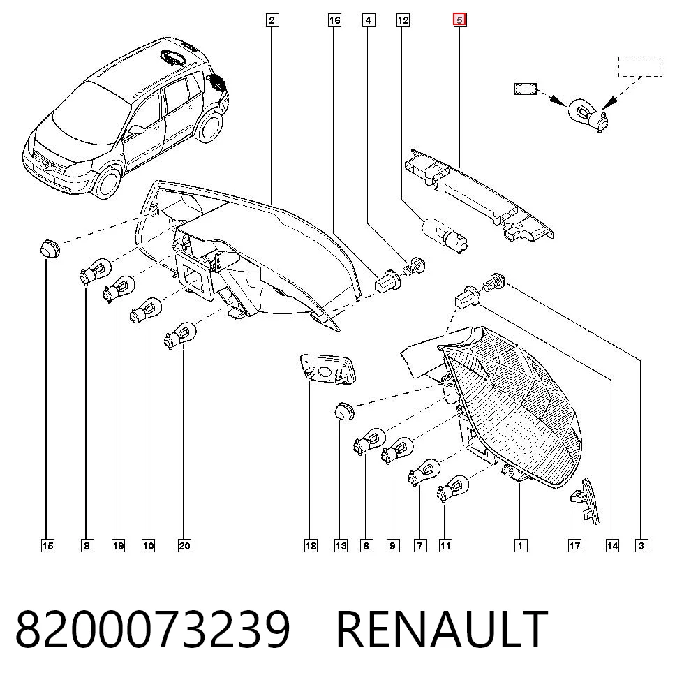 8200073239 Renault (RVI) Фонарь сигнальный