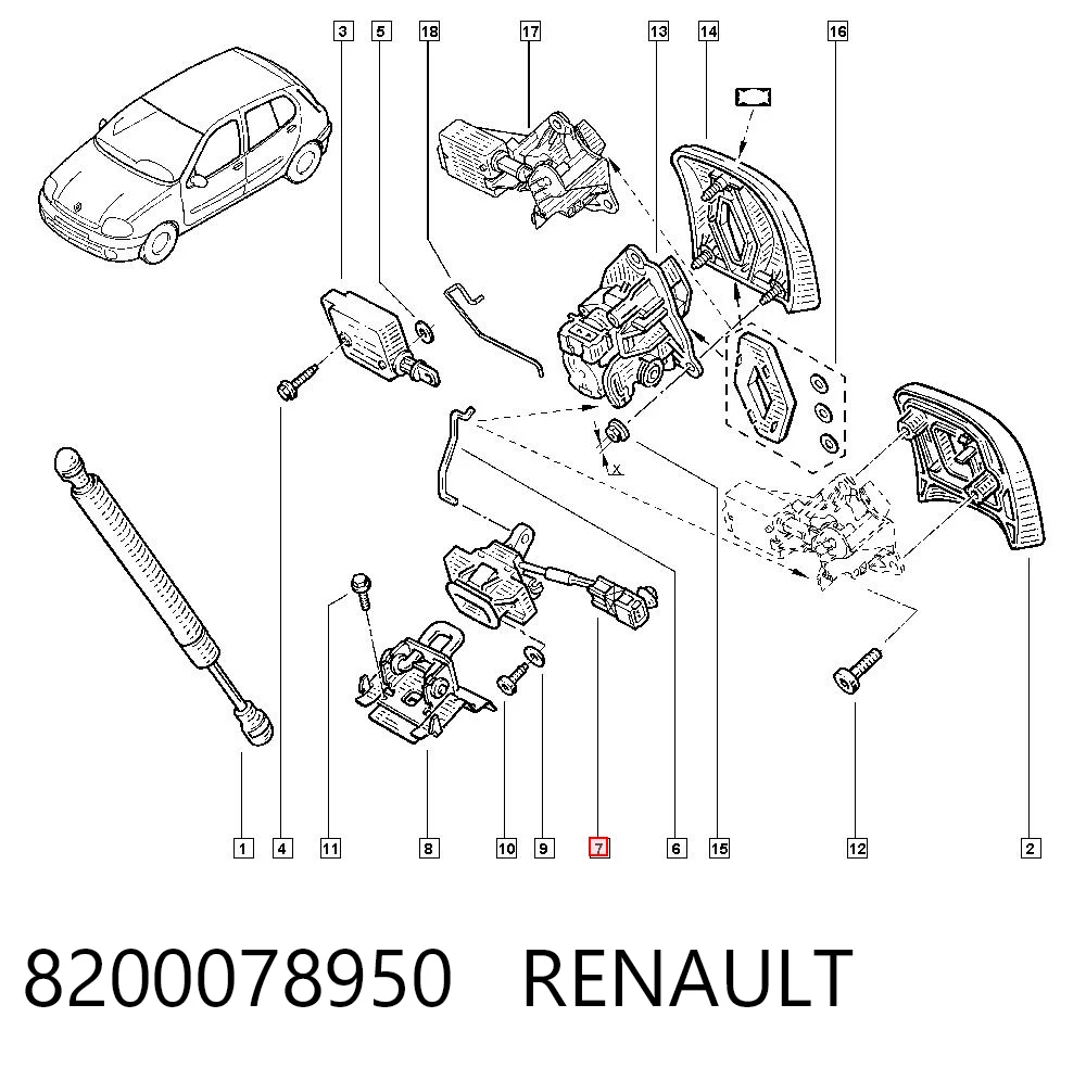 8200078950 Renault (RVI) Замок пятой двери