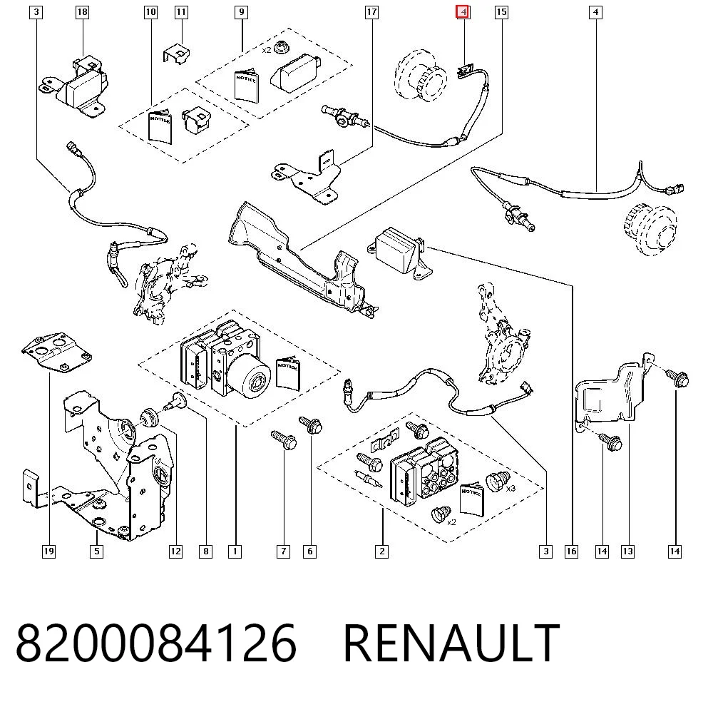 8200084126 Renault (RVI) Датчик АБС (ABS) задний