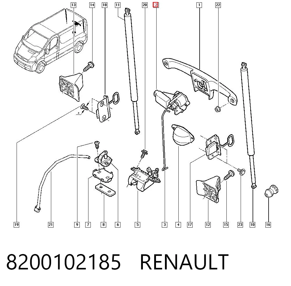 8200102185 Renault (RVI) Кнопка привода замка крышки багажника (двери 3/5-й (ляды)