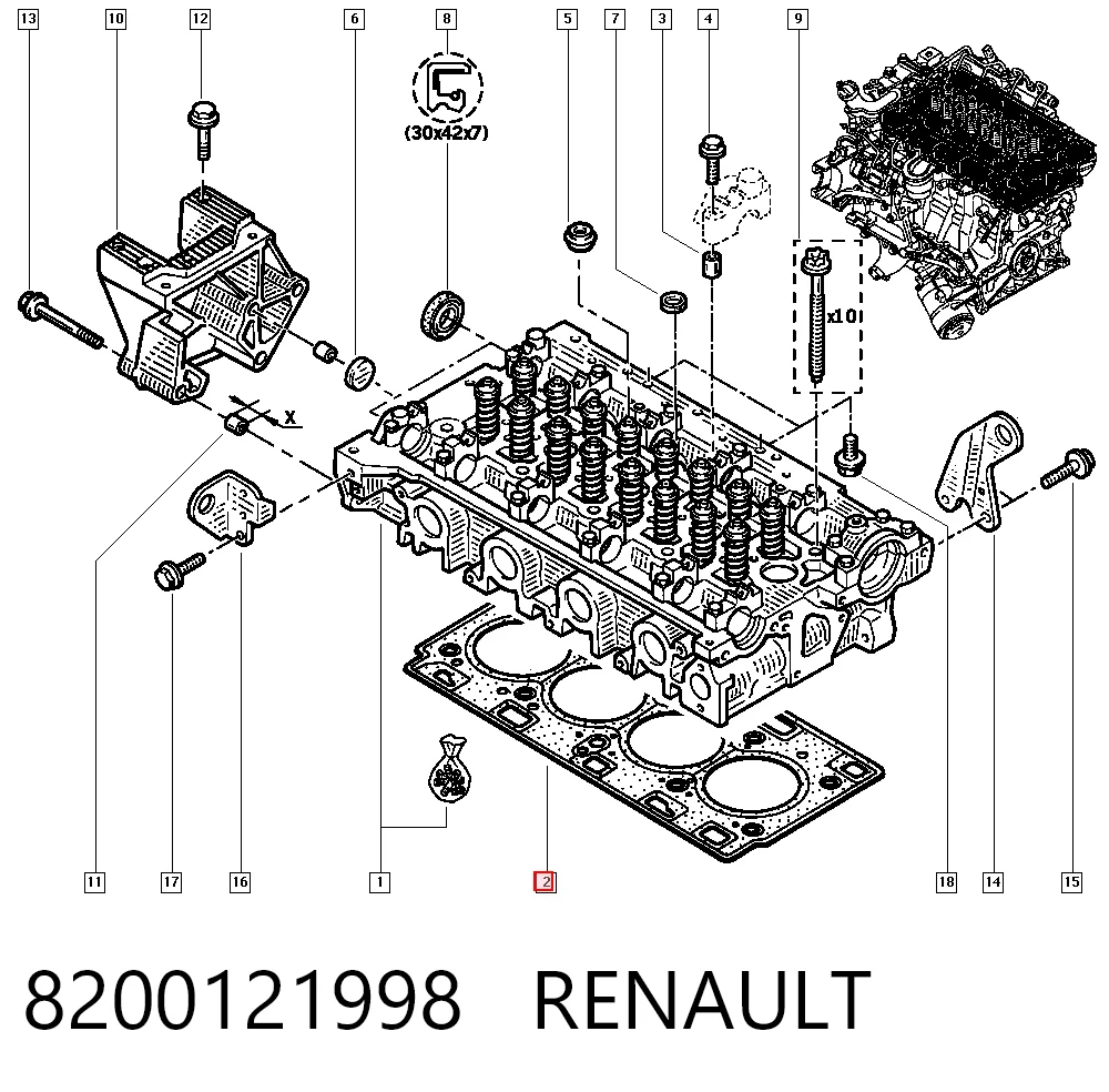  Прокладка ГБЦ Renault Laguna 2