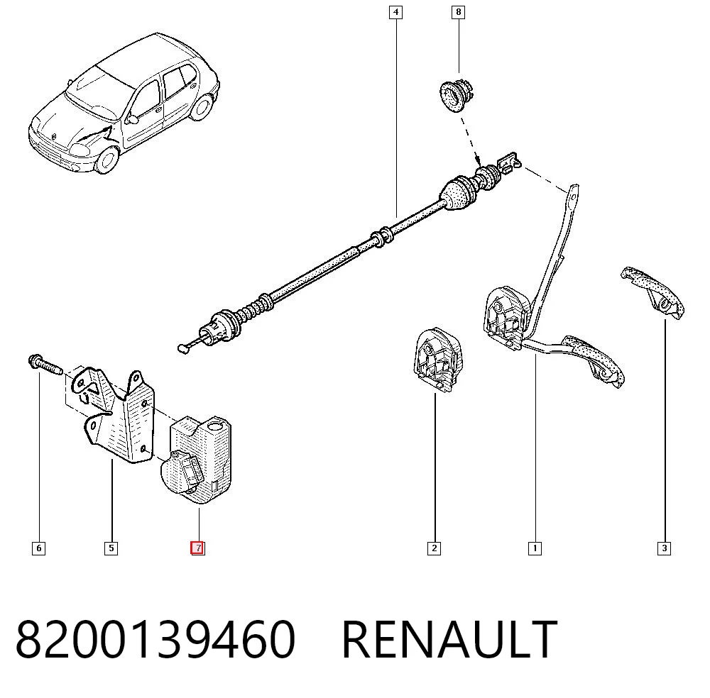 8200139460 Renault (RVI) Управление карбюратором (акселератор - управление подачей топлива)