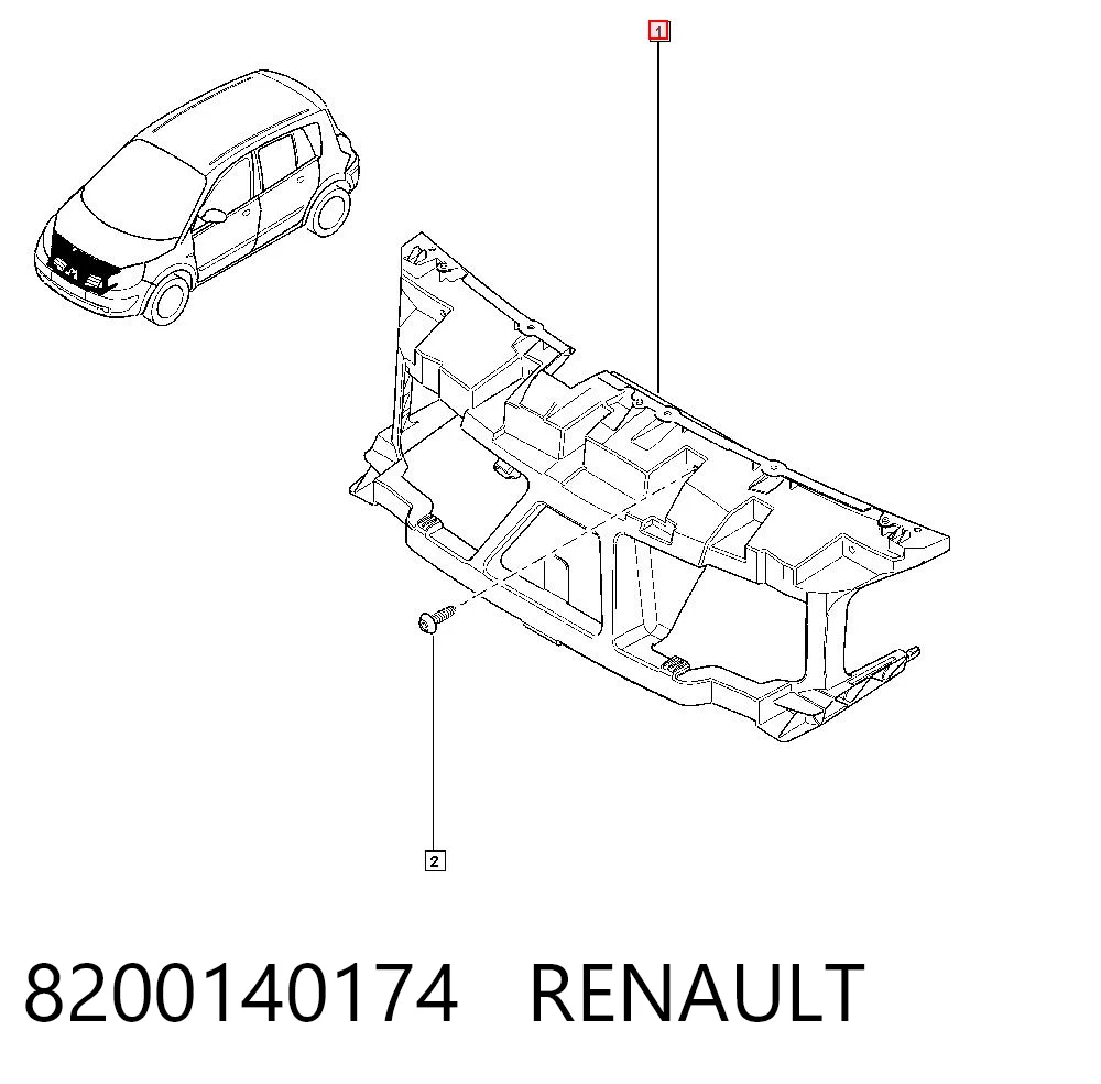 Панель передняя Renault Scenic II минивэн (JM0, JM1) (2003 - 2009) цена, от 38.62 USD