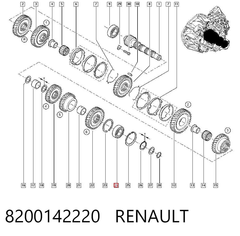 Подшипники коробки на Renault Scenic II JM0, JM1