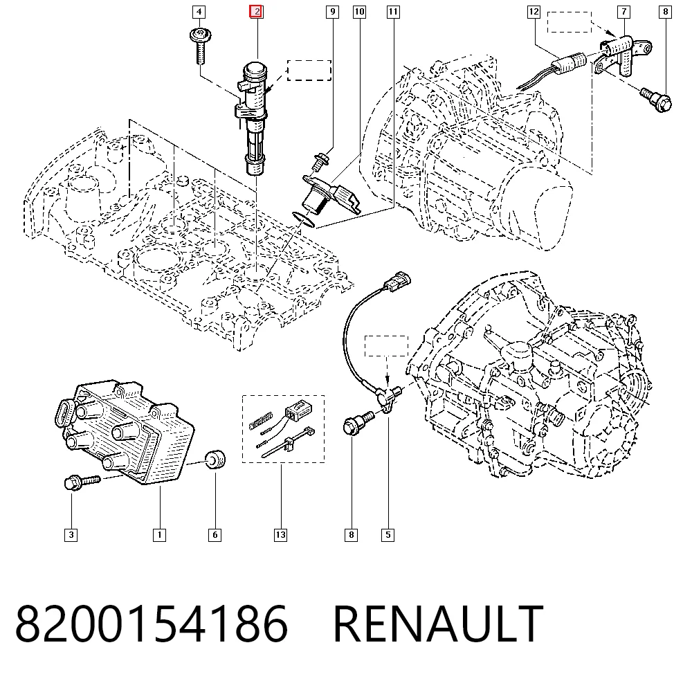 8200154186 Renault (RVI) Катушка зажигания