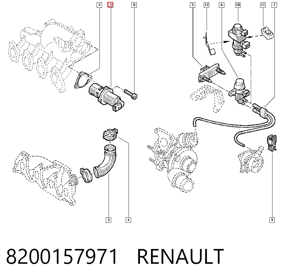 8200157971 Renault (RVI) Клапан рециркуляции отработавших газов EGR