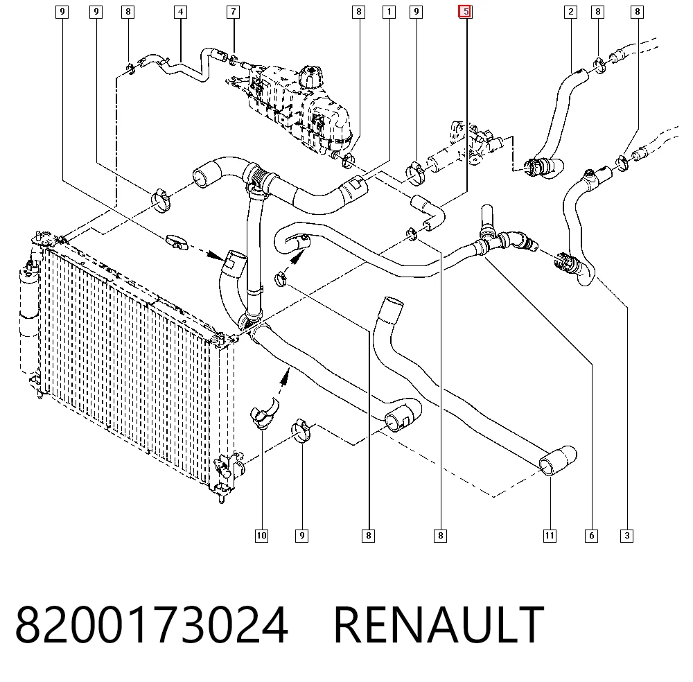 Шланг/патрубок системы охлаждения Renault Modus минивэн (JP0) (2004 - 2012) цена, от 13.95 USD