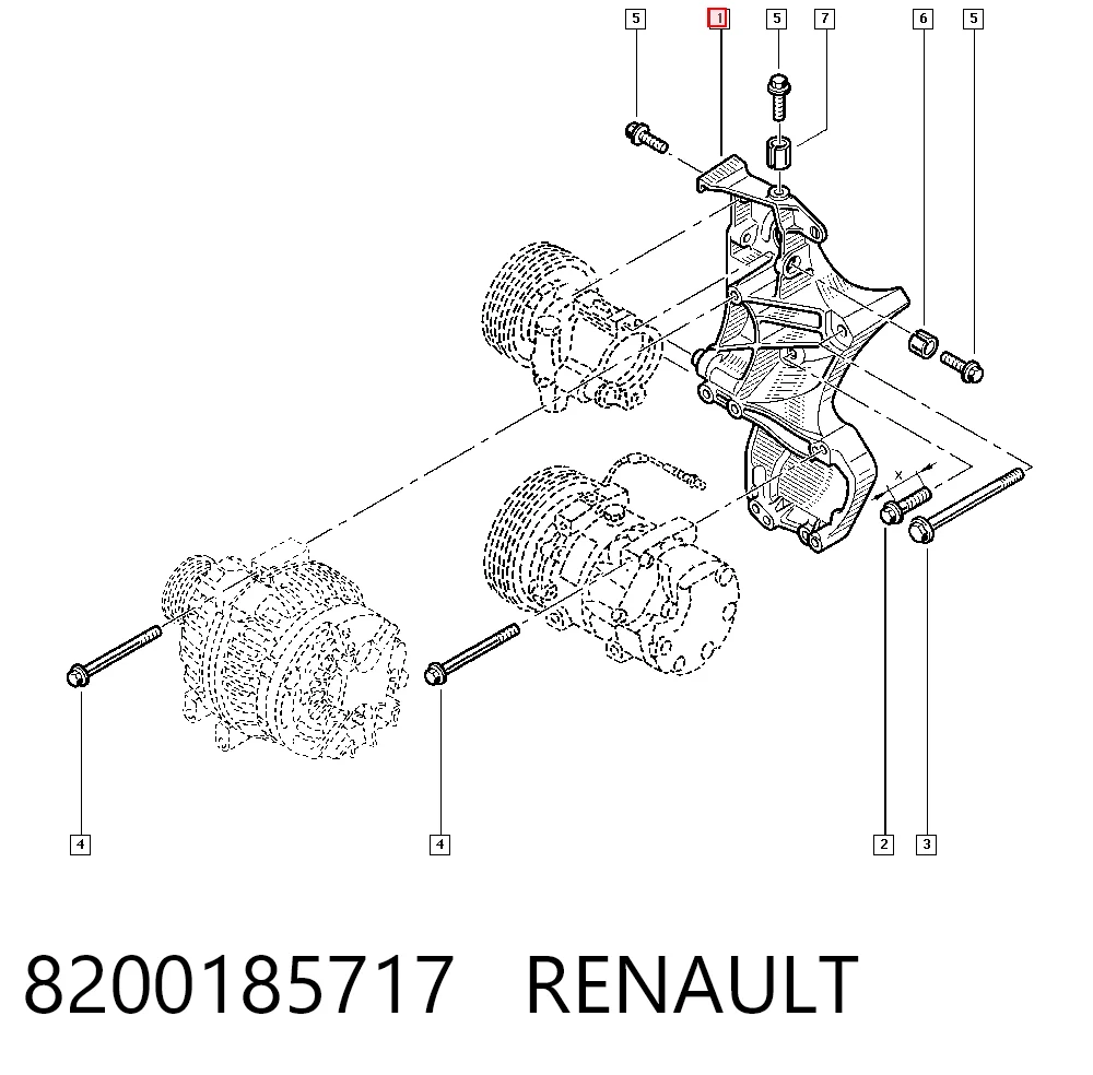  Кронштейн генератора Dacia Logan 1