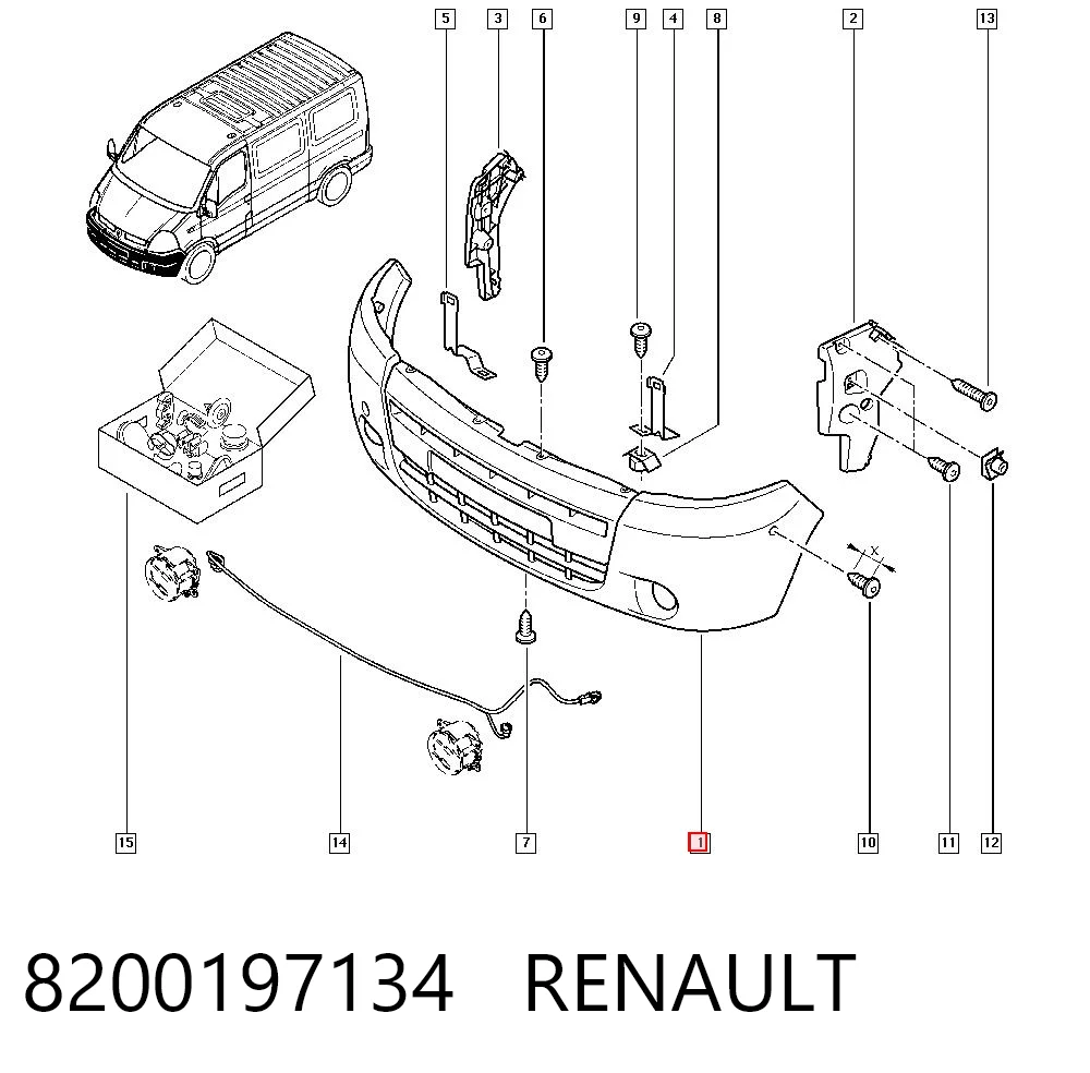 Бампер передний в сборе на Renault Master II HD, FD