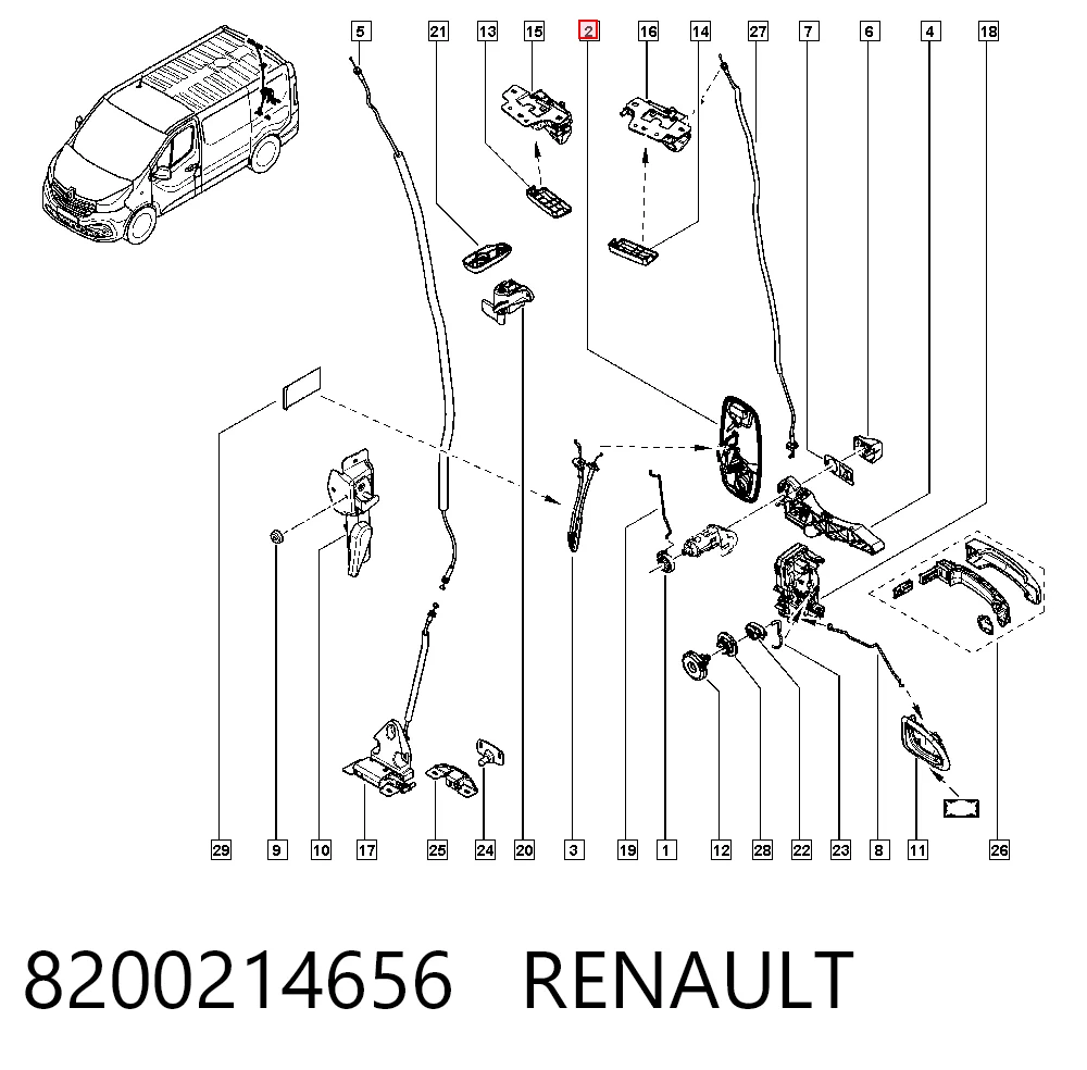 8200214656 Renault (RVI) Ручка боковой двери наружная