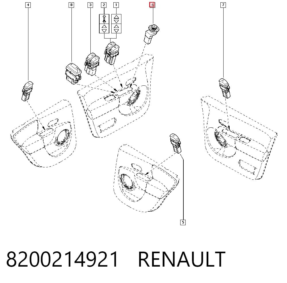 8200214921 Renault (RVI) Блок управления зеркалами заднего вида, на двери