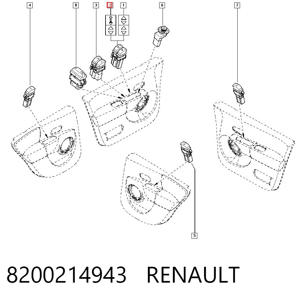 214939A Renault (RVI) Кнопки переднего левого стекло подъёмника