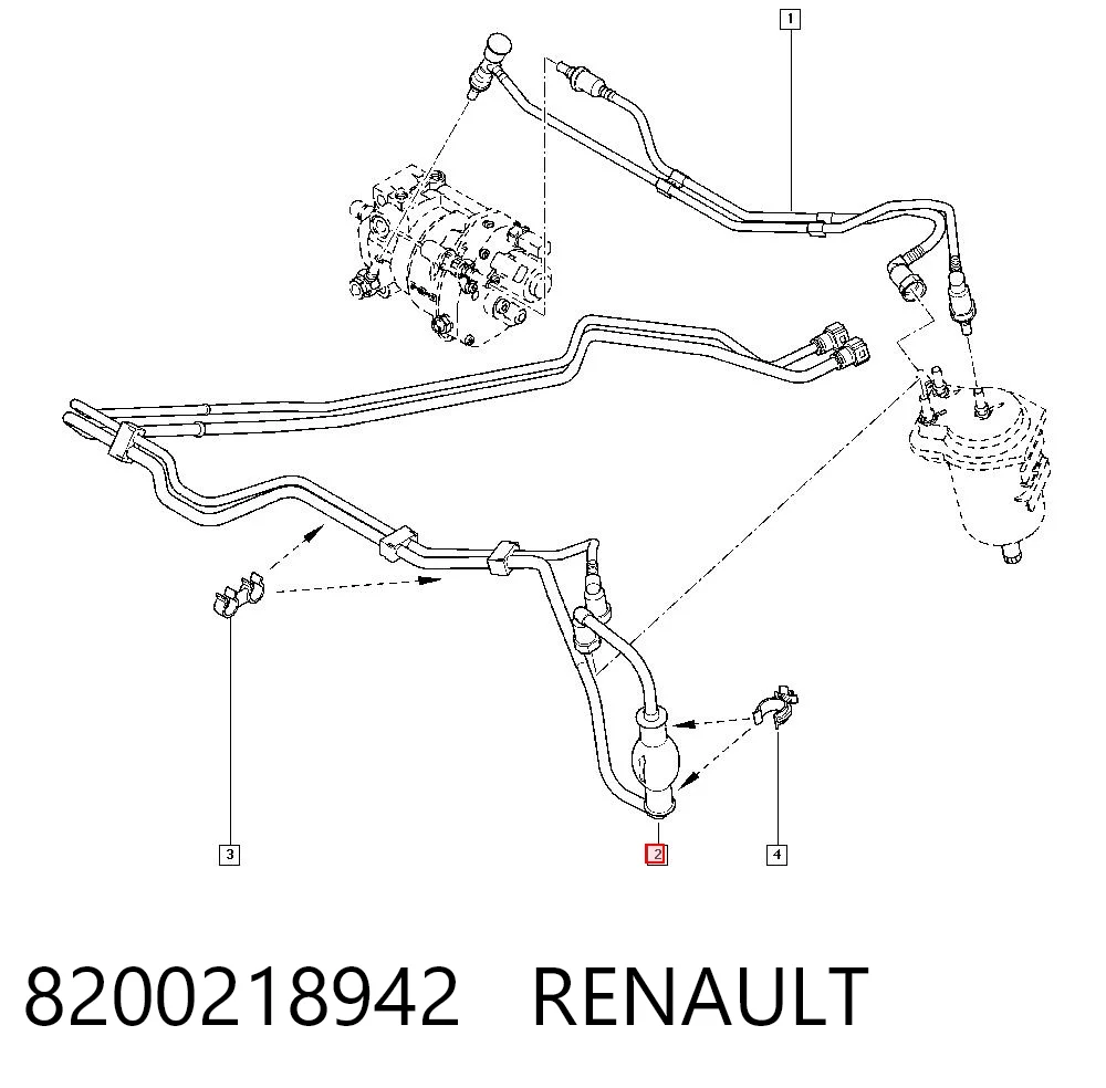 8200218942 Renault (RVI) Трубка топливная, от бака к топливному фильтру