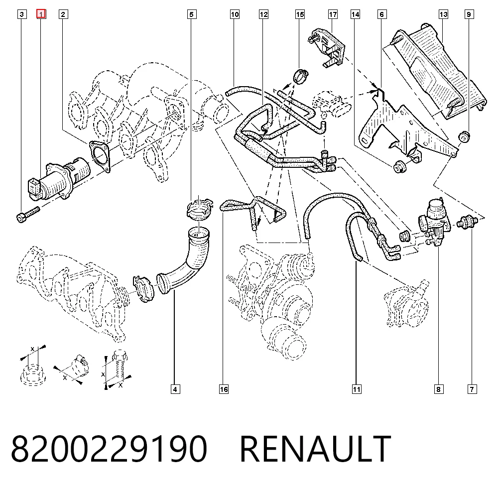 8200229190 Renault (RVI) Клапан рециркуляции отработавших газов EGR