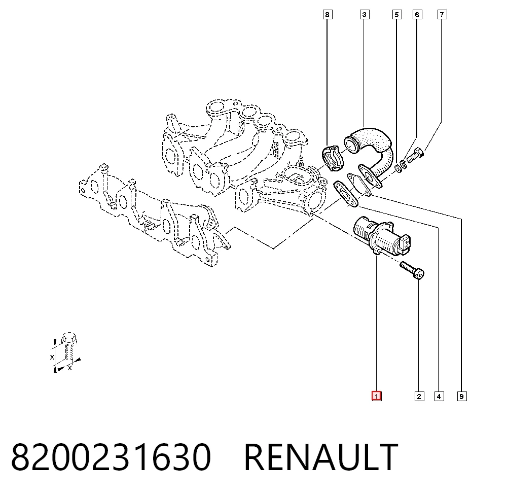 8200231630 Renault (RVI) Клапан рециркуляции отработавших газов EGR