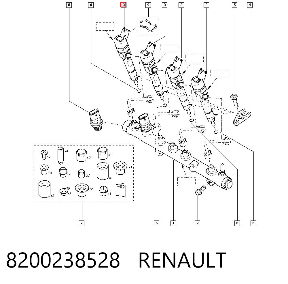 8200238528 Renault (RVI) Топливные форсунки