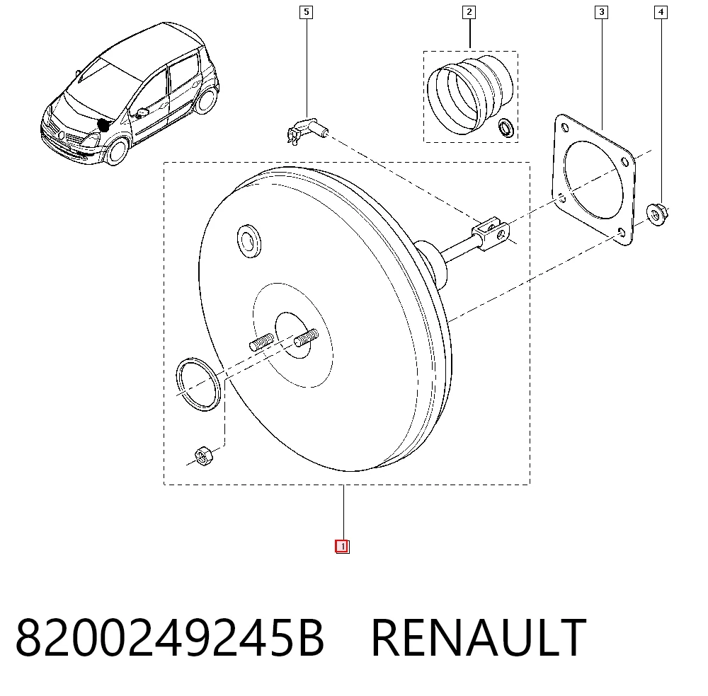  Усилитель тормозов Renault Modus 