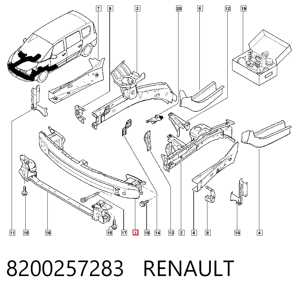 Балка бампера переднего на Renault Espace IV JK0