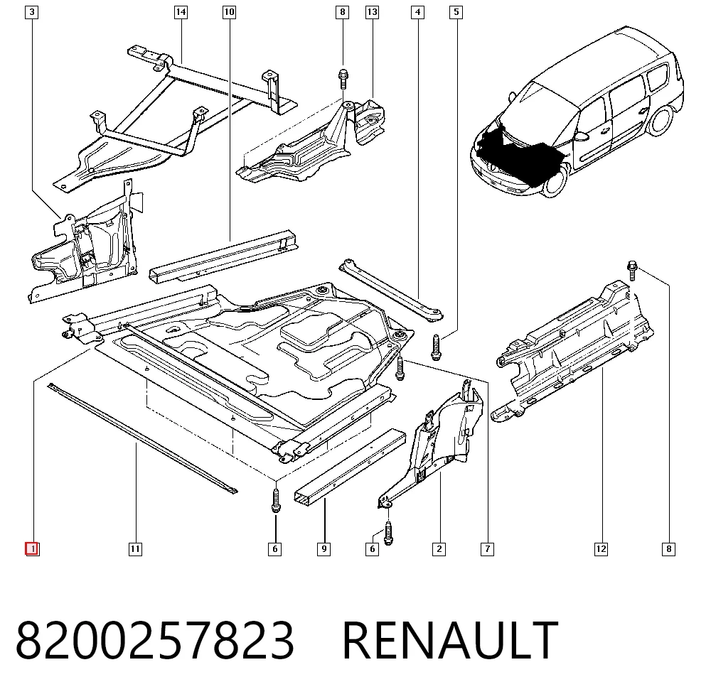 Защита картера двигателя на Renault Laguna II BG0, BG1