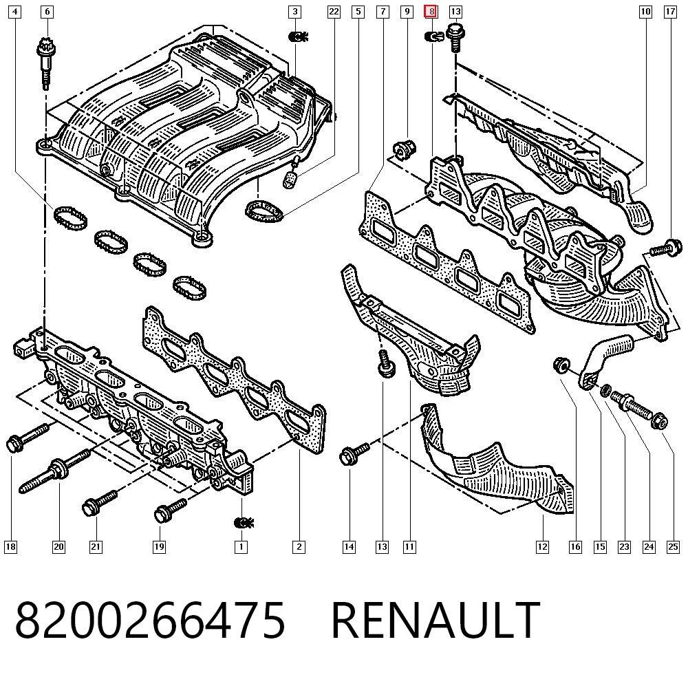 Коллектор выпускной Renault Espace 3 JE