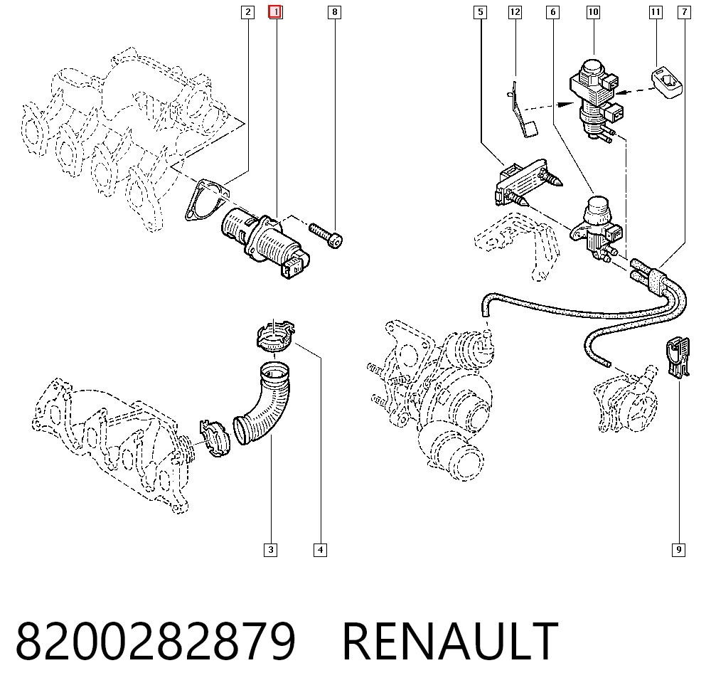 8200282879 Renault (RVI) Клапан рециркуляции отработавших газов EGR