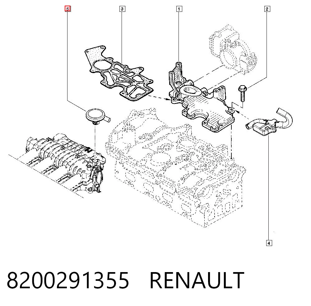 8200291355 Renault (RVI) Клапан PCV вентиляции картера