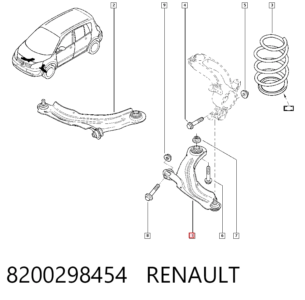 8200298454 Renault (RVI) Рычаг передней подвески нижний левый