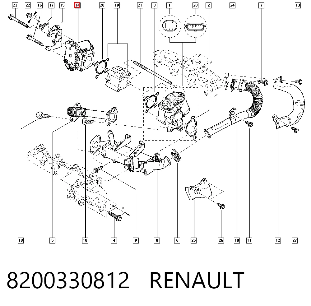 8200330812 Renault (RVI) Дроссельная заслонка
