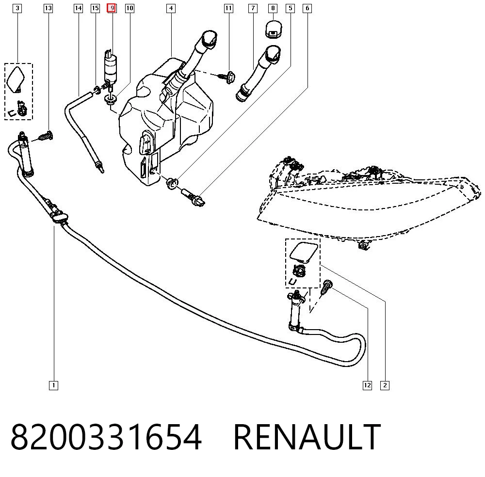 8200331654 Renault (RVI) Насос омывателя фар
