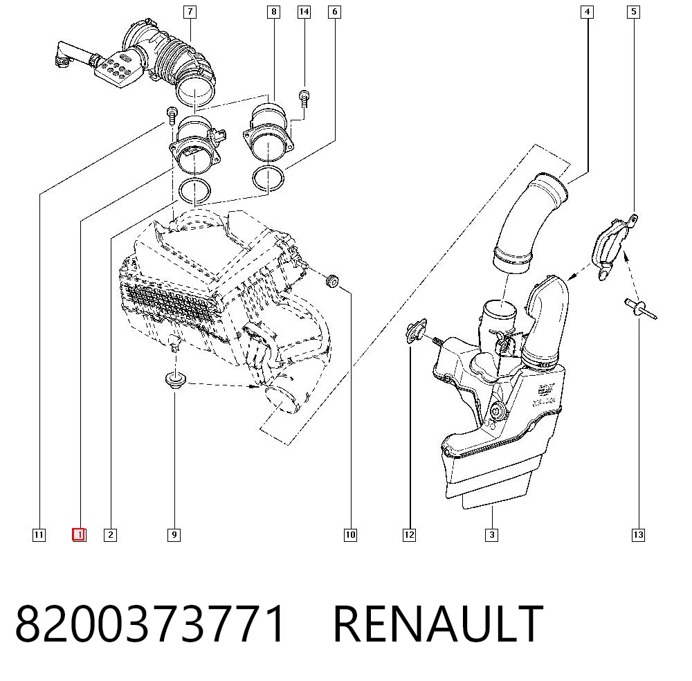 Датчик расхода воздуха на Renault Laguna III BT0, BT1