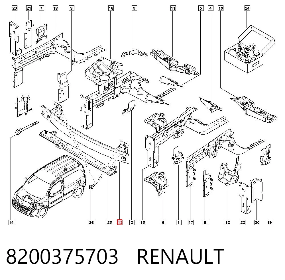 Усилитель переднего бампера 6011940 Starline