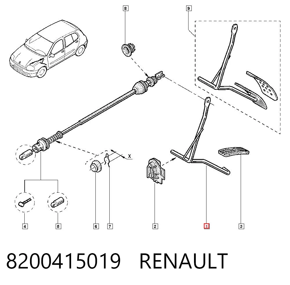 Педали газа на Renault Clio SYMBOL LB0, LB1, LB2