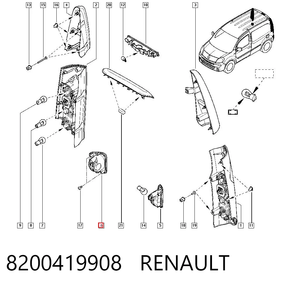 8200419908 Renault (RVI) Противотуманнка задняя, правая