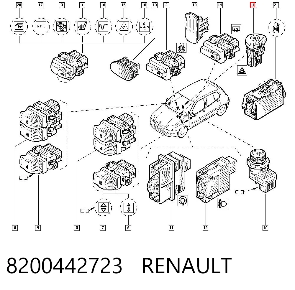 8200442723 Renault (RVI) Аварийная кнопка