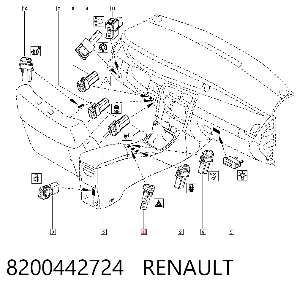 8200442724 Renault (RVI) Аварийная кнопка