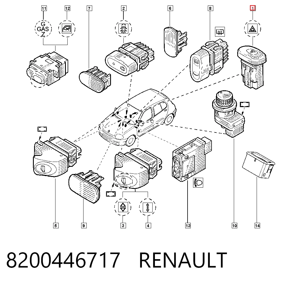 8200446717 Renault (RVI) Аварийная кнопка