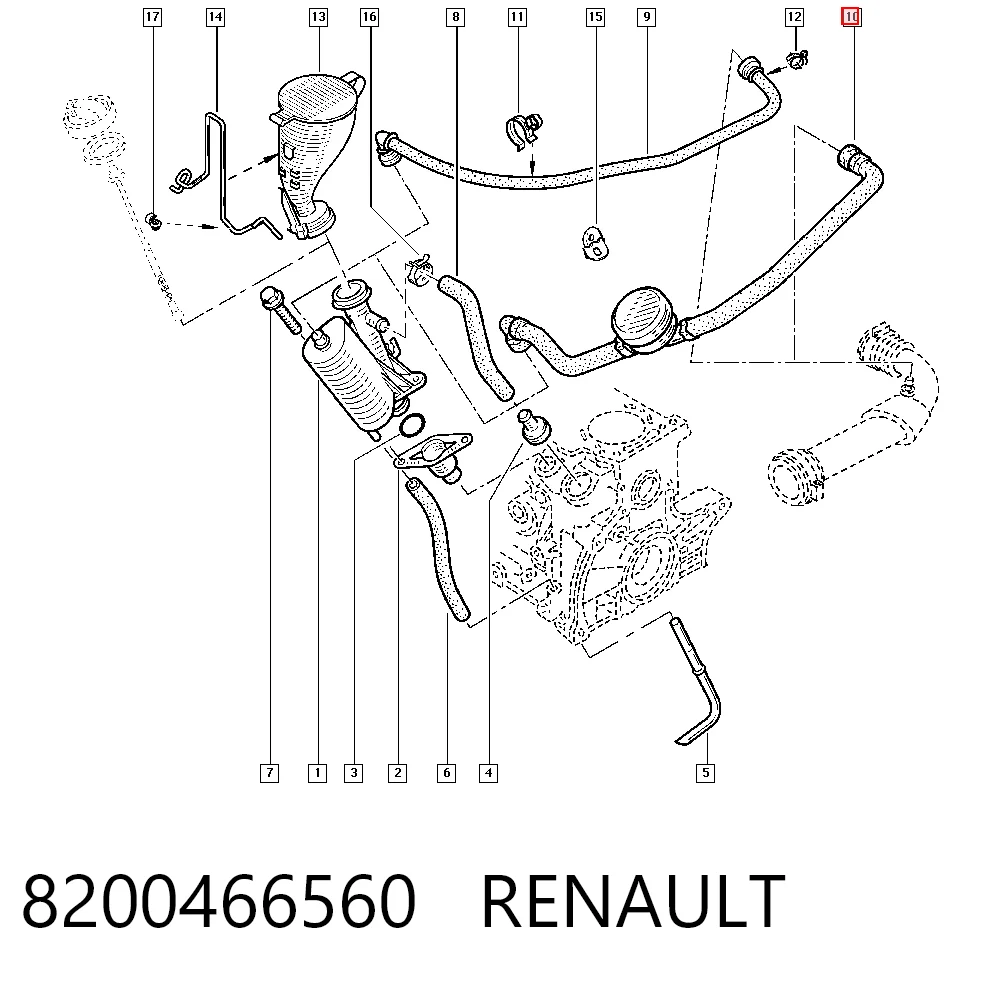 8200466560 Renault (RVI) Шланг для удаления воздуха