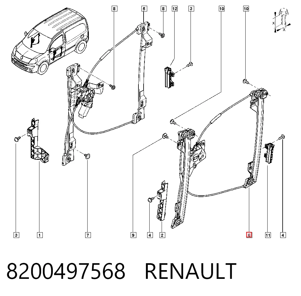 Стеклоподъемник передней левой двери Renault Kangoo 2