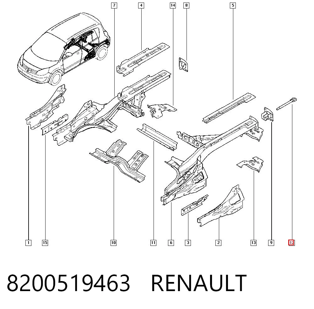 Крюк буксирный передний на Renault Megane II LM0, LM1