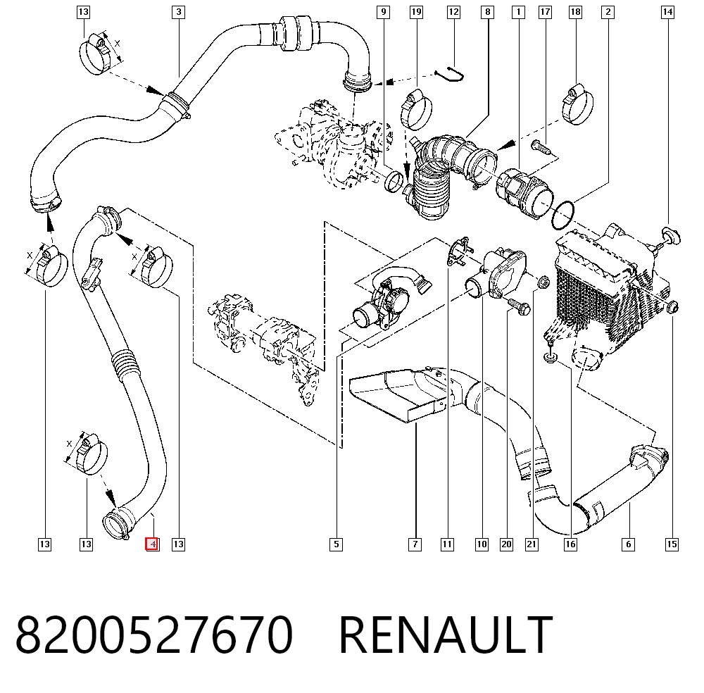 8200527670 Renault (RVI) Патрубок интеркуллера