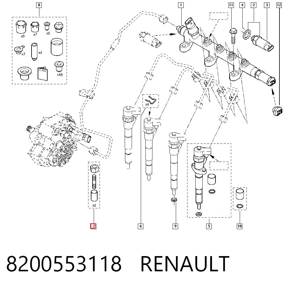 8200553118 Renault (RVI) Болт крепления форсунки