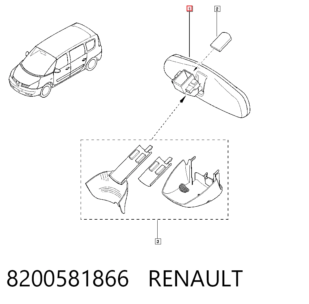 Зеркало заднего вида в салоне на Renault Vel Satis  BJ0