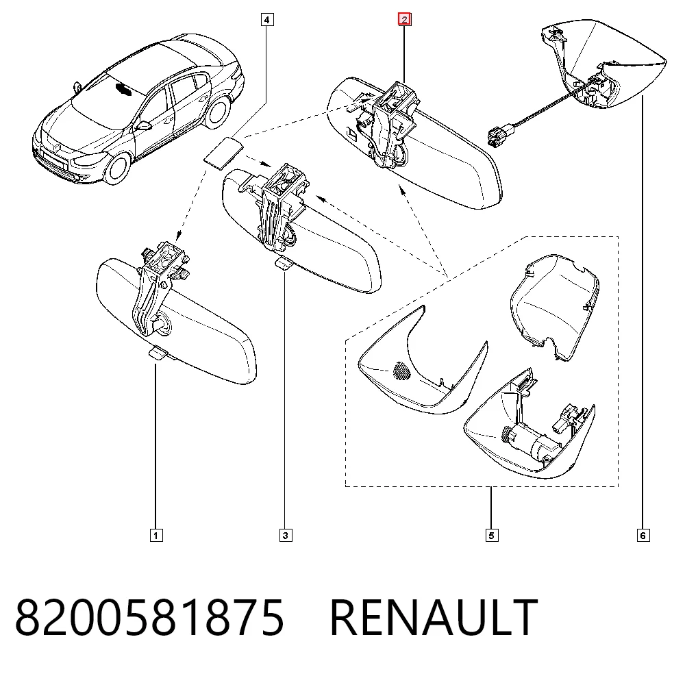 Зеркало заднего вида в салоне на Renault Megane II LM0, LM1