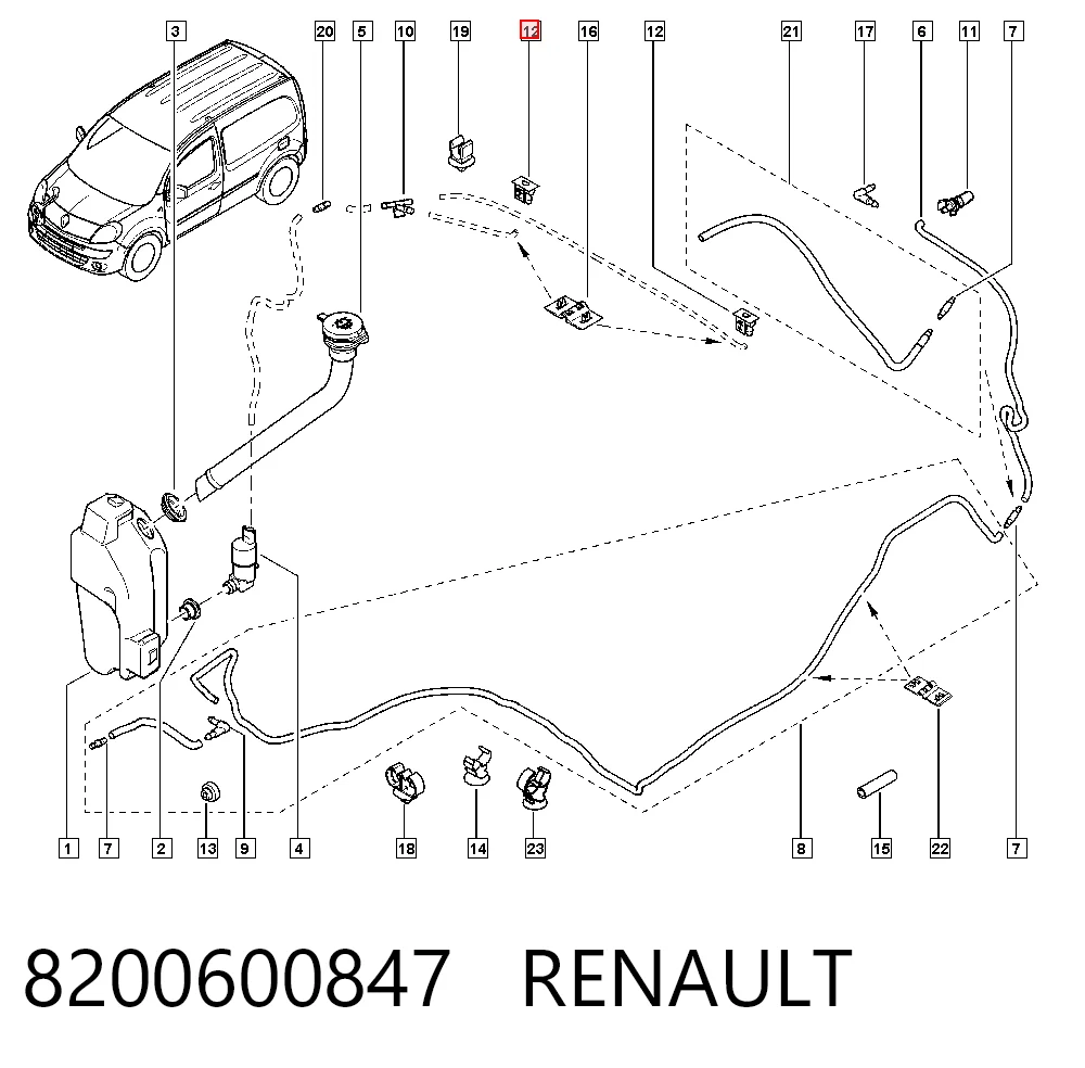  Форсунка омывателя Renault Kangoo 2