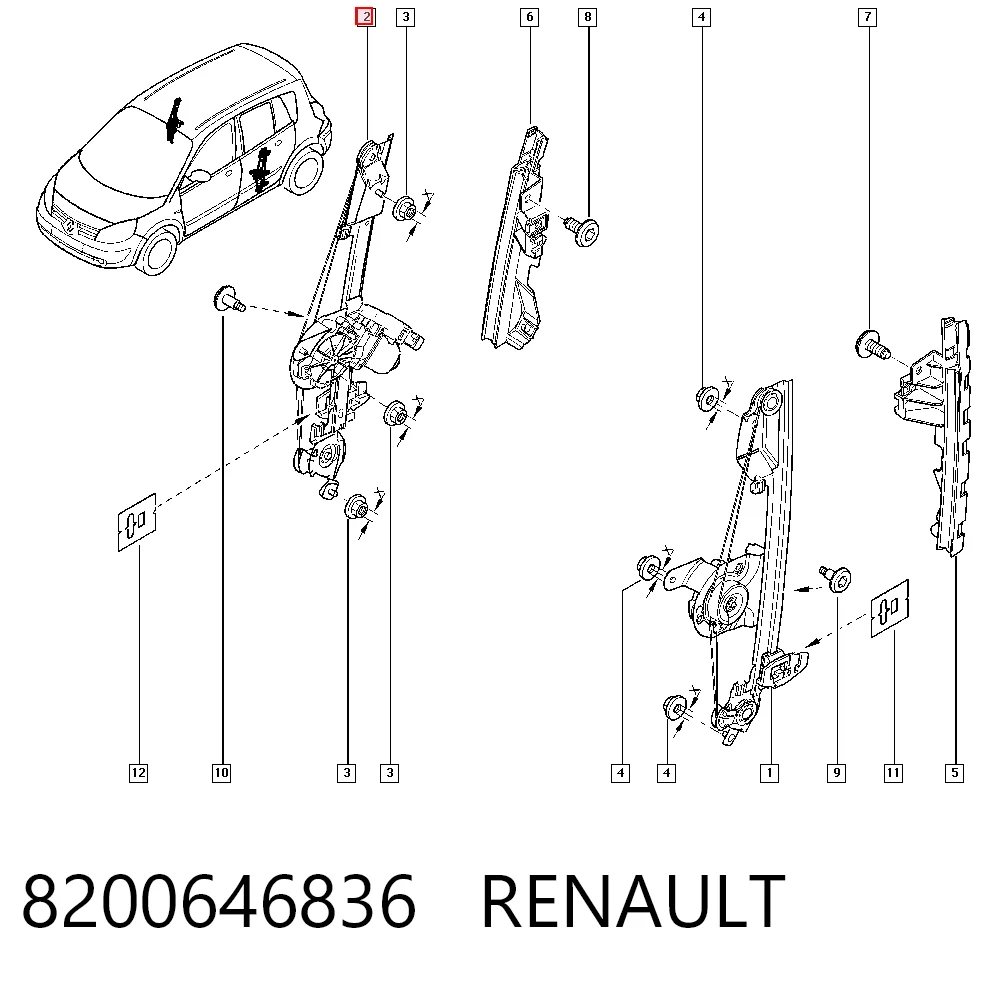 ACQ0098 Magneti Marelli  Механизм стеклоподъемника правой задней двери