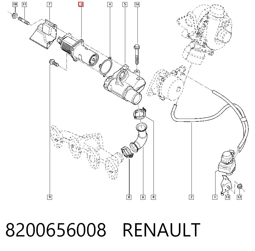 8200656008 Renault (RVI) Клапан рециркуляции отработавших газов EGR